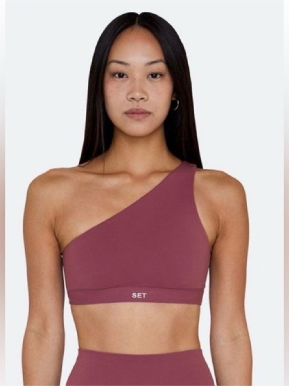 Set Active One Shoulder Seamless Ribbed Sports Bra Tank Canyon size Small